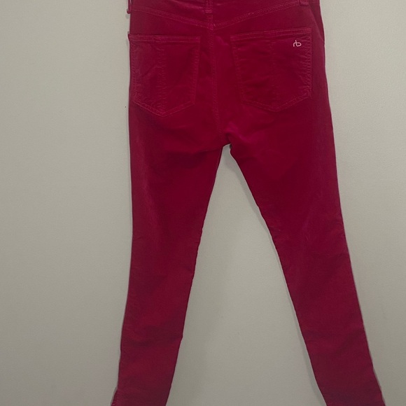 Rag & Bone Women High Rise Red Velvet Skinny Jeans size 25.Excellent Condition - Picture 3 of 13